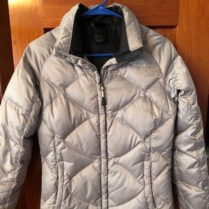Silver NorthFace winter coat